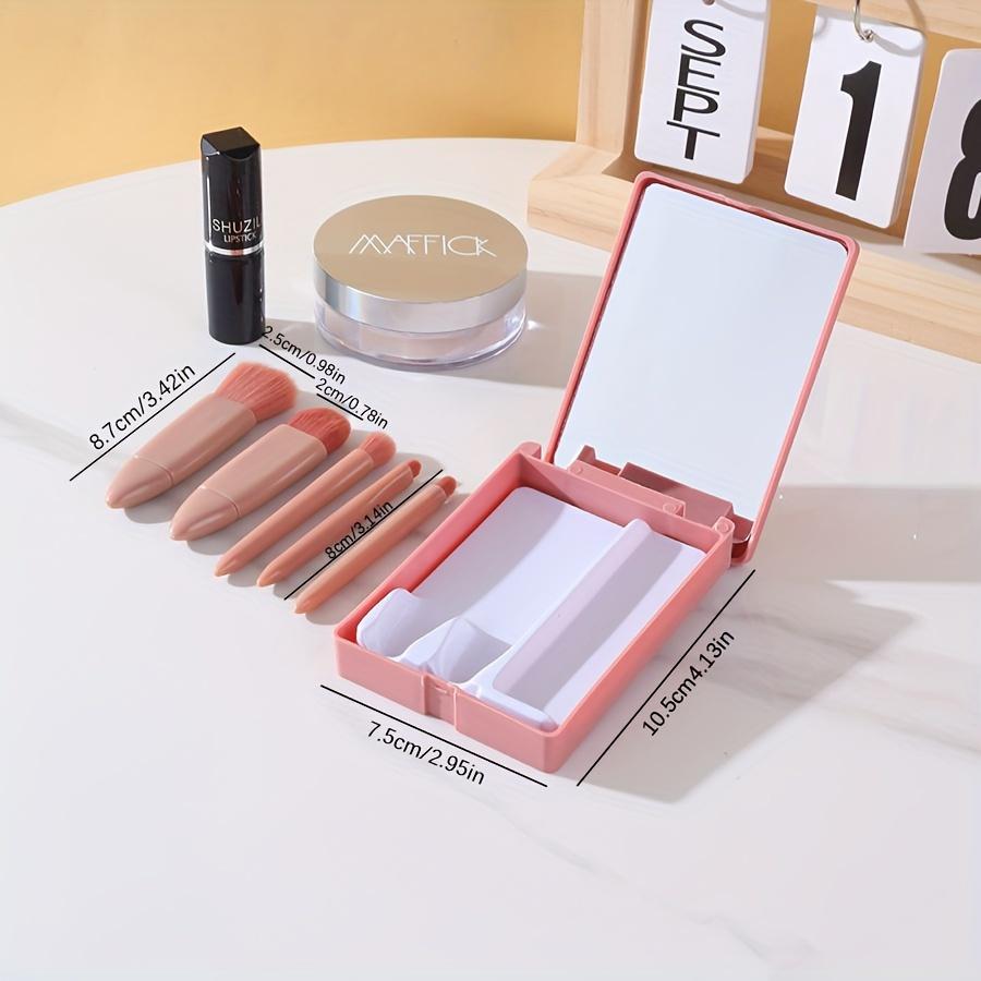 5 Makeup Brush Set Mirror Case Portable Box with Mirror Multi-function Loose Brush Blush Brush Beauty Tool