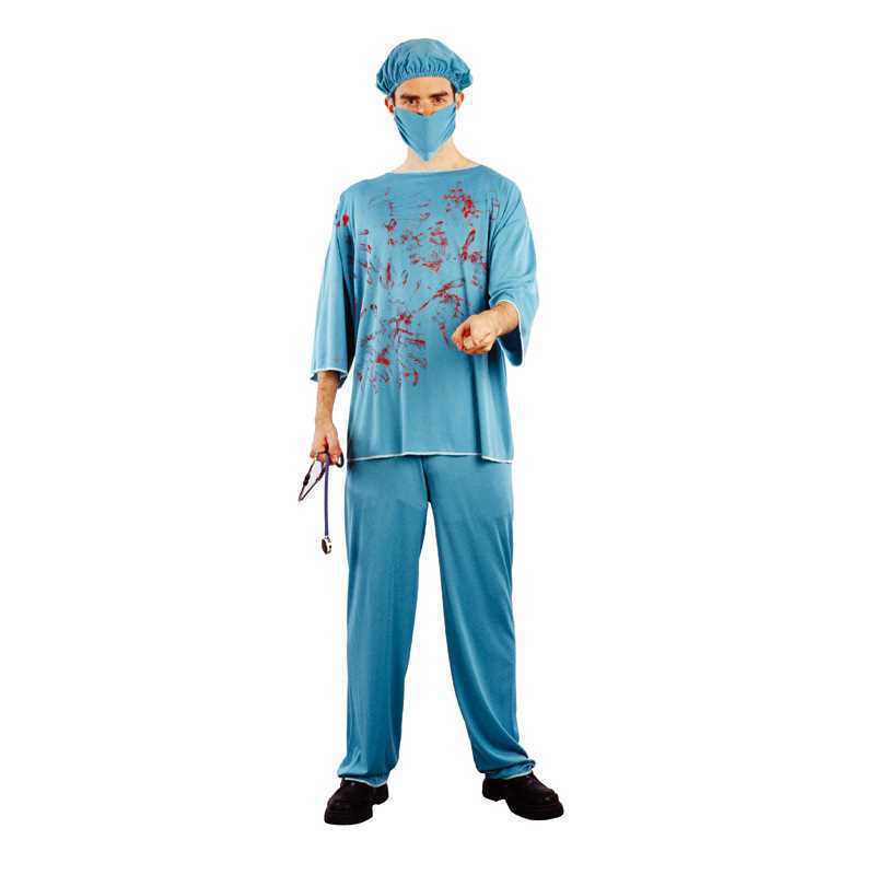 Creepy Outfit Surgeon With Blood Details For Halloween And Events Masquerade