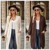 Cardigan Rétro Ouvert sur le Devant pour Femme avec Poches, Coupe Ample, Mode Décontractée, Manches Longues, Gilet Épais avec Cardigans