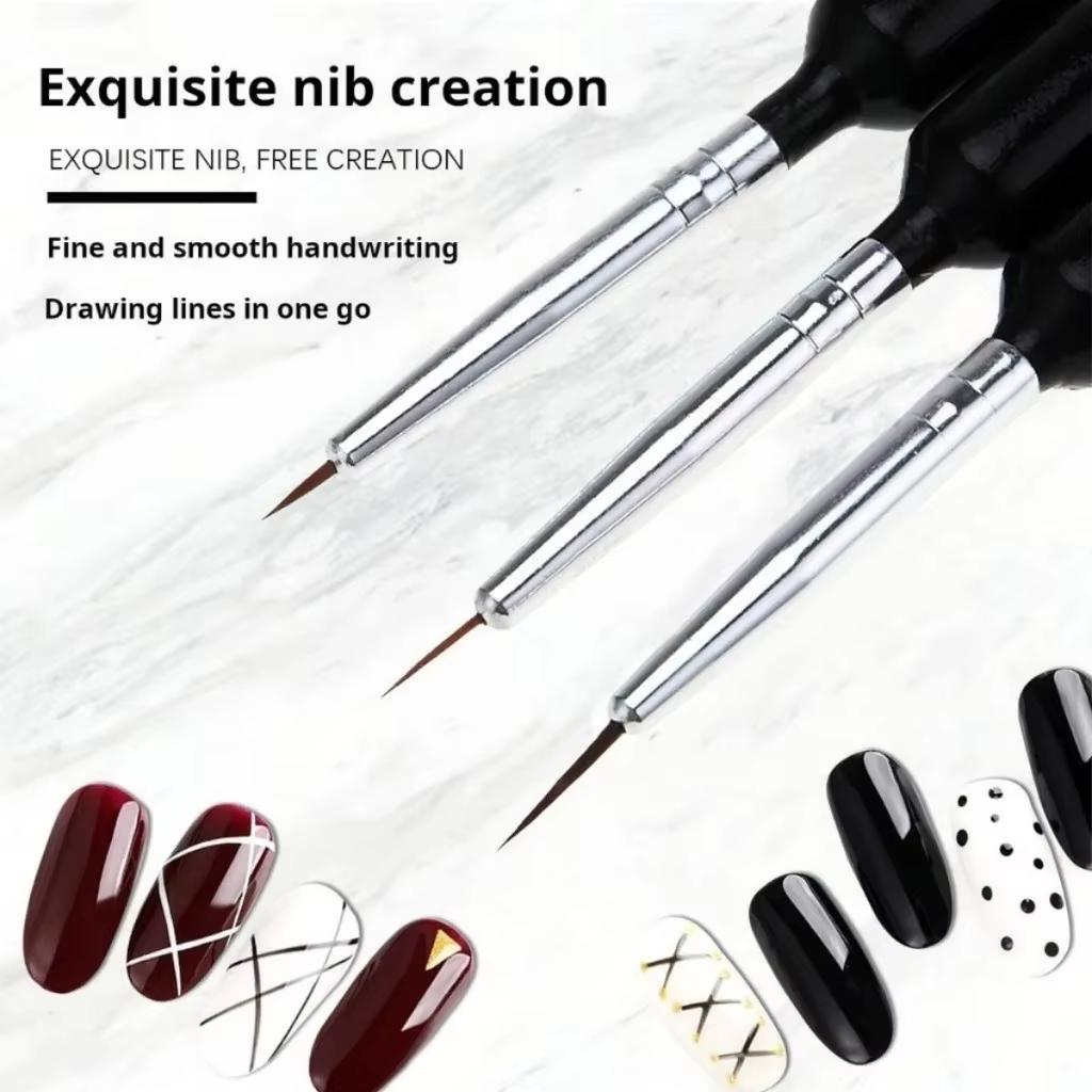 3PCS/Miniature Hook Line Pen art painting brushes weasel hair paint brush gouache watercolor oil paints artists Hand Painted