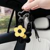 Yogodlns Flower Faux Leather Bag Charm, Braided Cord Cute Leather Star Accessory Bag Pendant for Women Girls