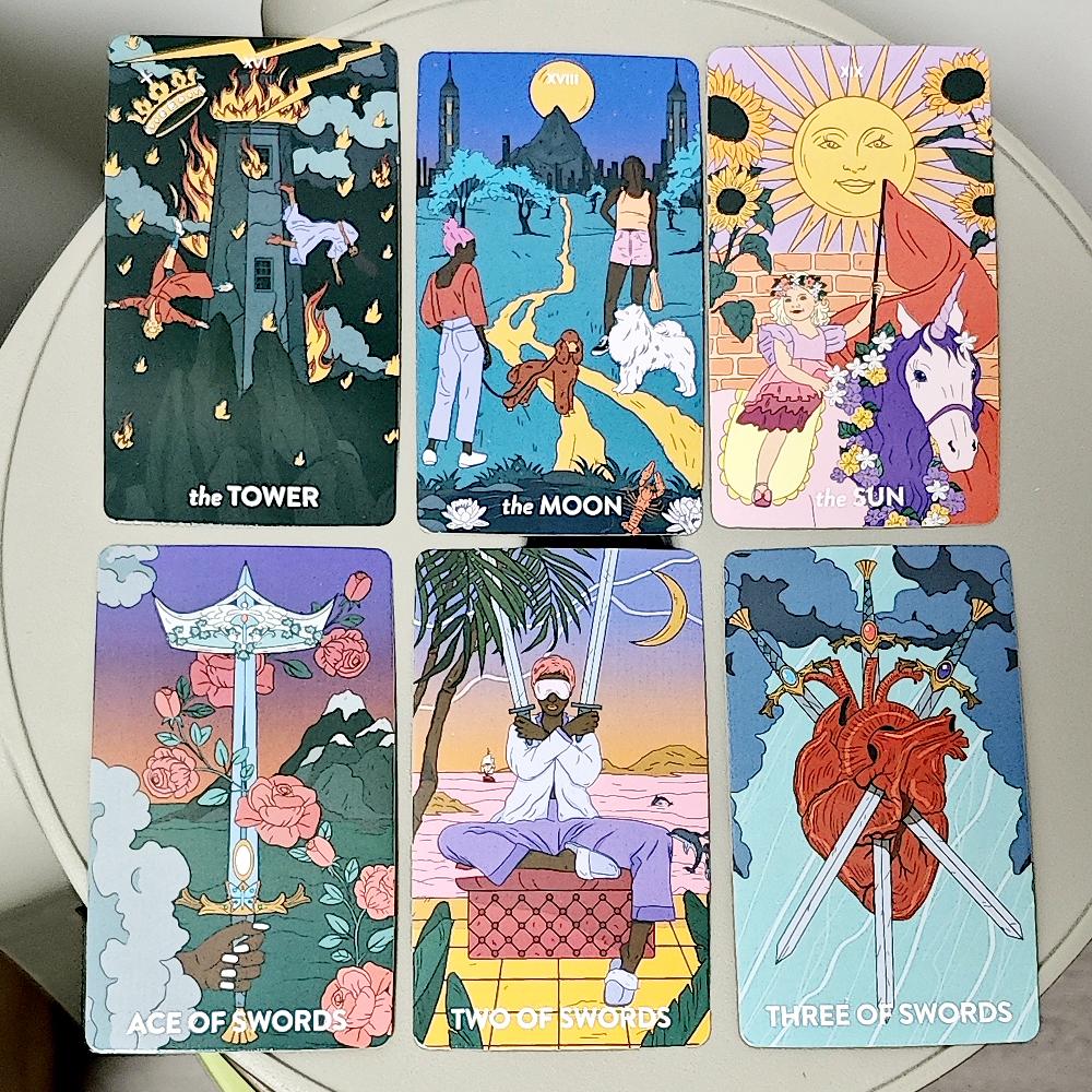 Neoterisches Feminines Tarot-Deck 10,3*6cm – 78 Stück Moderne Randlose Tarotkarten