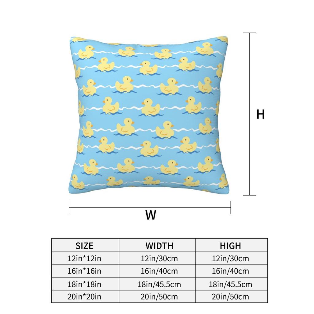 Cute Duck Swimming Seamless Pattern Square Pillowcase Cushion Cover Pillow Case Throw Pillow Cover for Home Bedroom Car