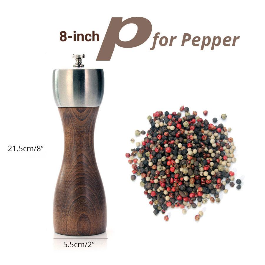 Beech pepper salt grinder and pepper pepper sea salt pepper precision carbon steel rotor