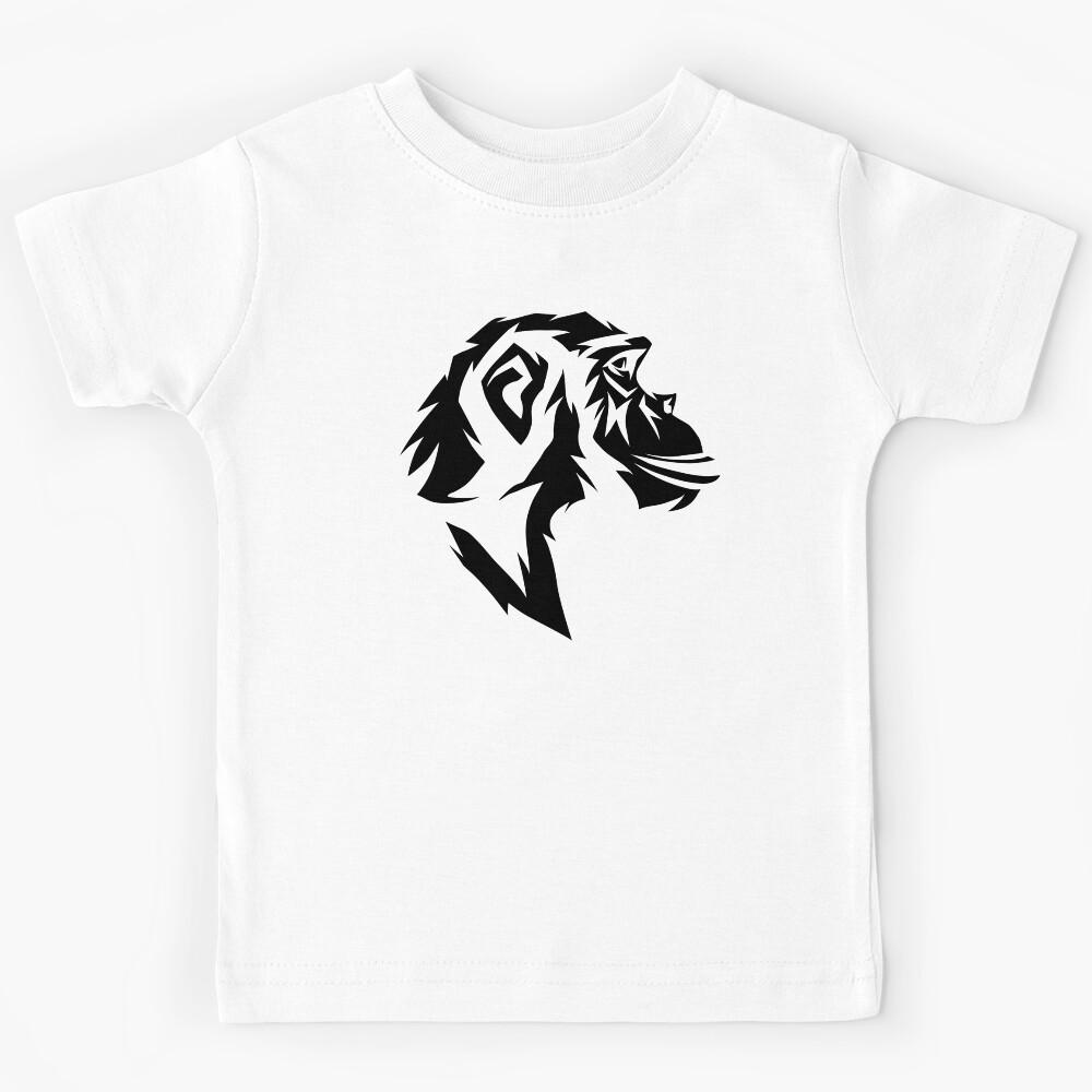 Side Monky Silhouette Dark Kids T-Shirt 100