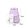 Bow Knot School Backpack for Girls Elementary School Bag for Students Children Gift Pink Purple Bookbag Primary Girls Schoolbag