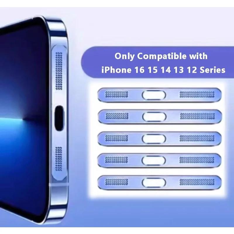 5pcs Universal Phone Speaker Dustproof Net Stickers for IPhone 16 15 14 13 12 Series Anti Dust Mesh Cover