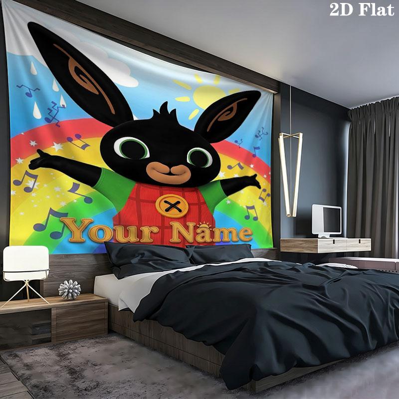 Bing Custom Name Wall Tapestry Aesthetic Wall Hanging Printed Fabric Blanket Decorative Tapestries for Bedroom Living Room Home Decor