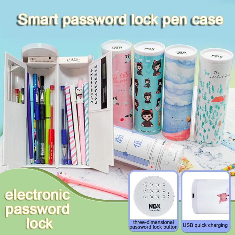 Multifunctional Smart Technology Stationery Box Long Electronic Password + Lock