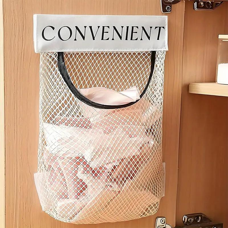 Wall-Mounted Grocery Bag Dispenser - Space-Saving Plastic Bag Organizer for Kitchen Cabinet, Multi-Purpose Storage Holder