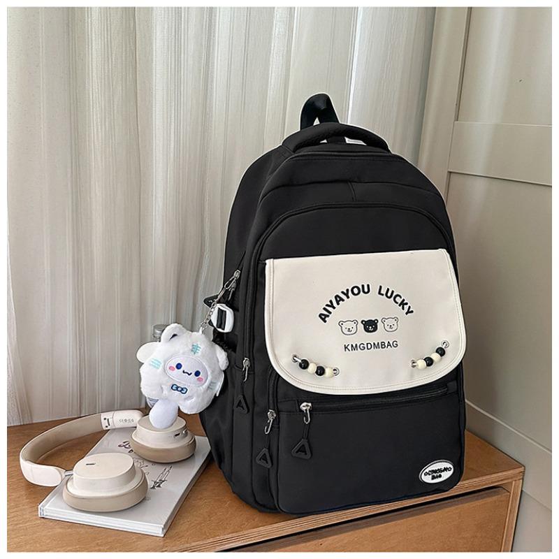 The new schoolbag is high-value, fresh and sweet, candy-colored backpack, contrasting color splicing, and lightweight travel backpack.