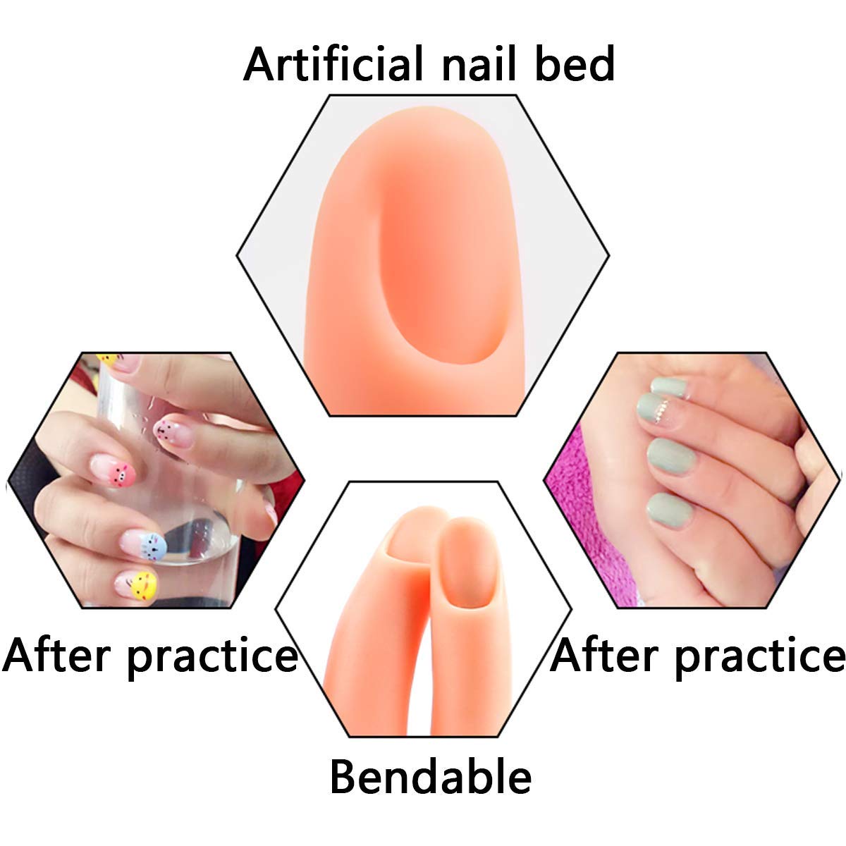 Practice Hand for Acrylic Nails, Fake Hand for Nails Practice, Flexible Bendable Mannequin Hand, Fake Hand Manicure Practice Tool