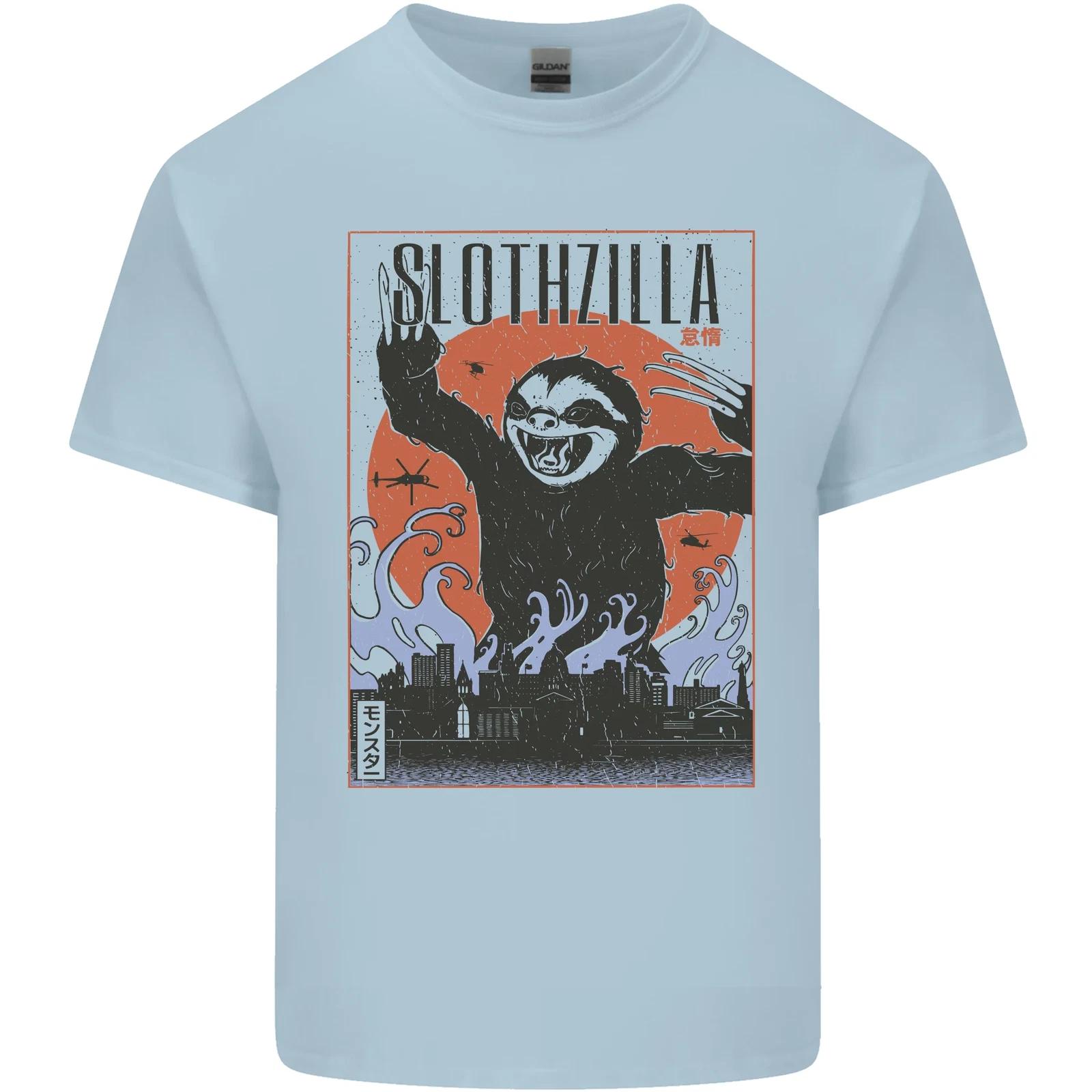 Slothzilla Funny Sloth Parody Kids T-Shirt Childrens M
