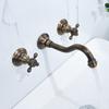 Bathroom Basin Faucet Concealed Wall Mounted Faucet Tap Dual Handle Hot and Cold Water Bath Bathroom Antique Mixer Tap
