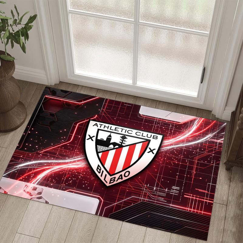 Athletic Bilbao Football Design Crystal Velvet Carpet Cozy Non?Slip Printed Rug For Bedroom Living Room Entrance
