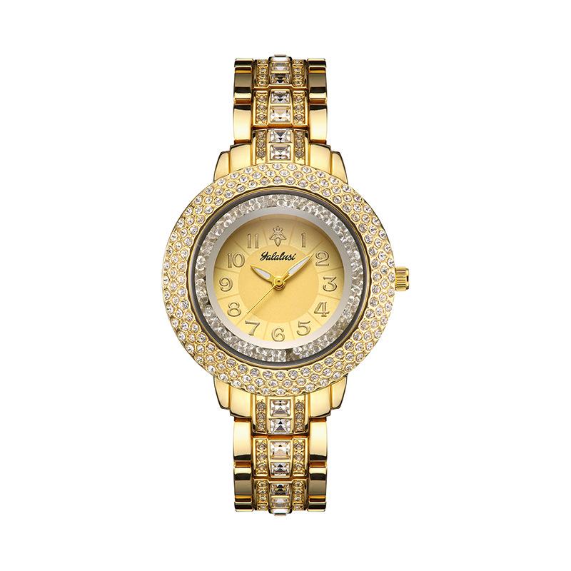 Yalalusi Luxury Gold Diamond Women S Watch With Diamonds Fashion Watch Light Luxury Temperament Waterproof Quartz Casual Women S Watch