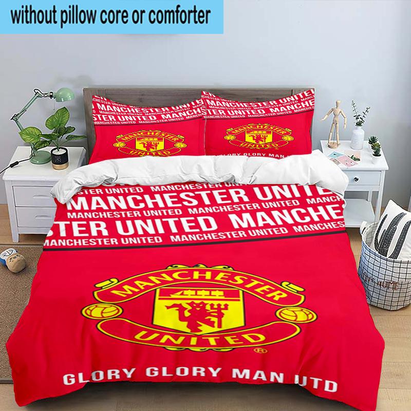 Manchester Crest 3PCS Bedding Set 2D Printing (Includes 1 Duvet Cover + 2 Pillowcases Coreless), Bedroom decor,Fan Gift