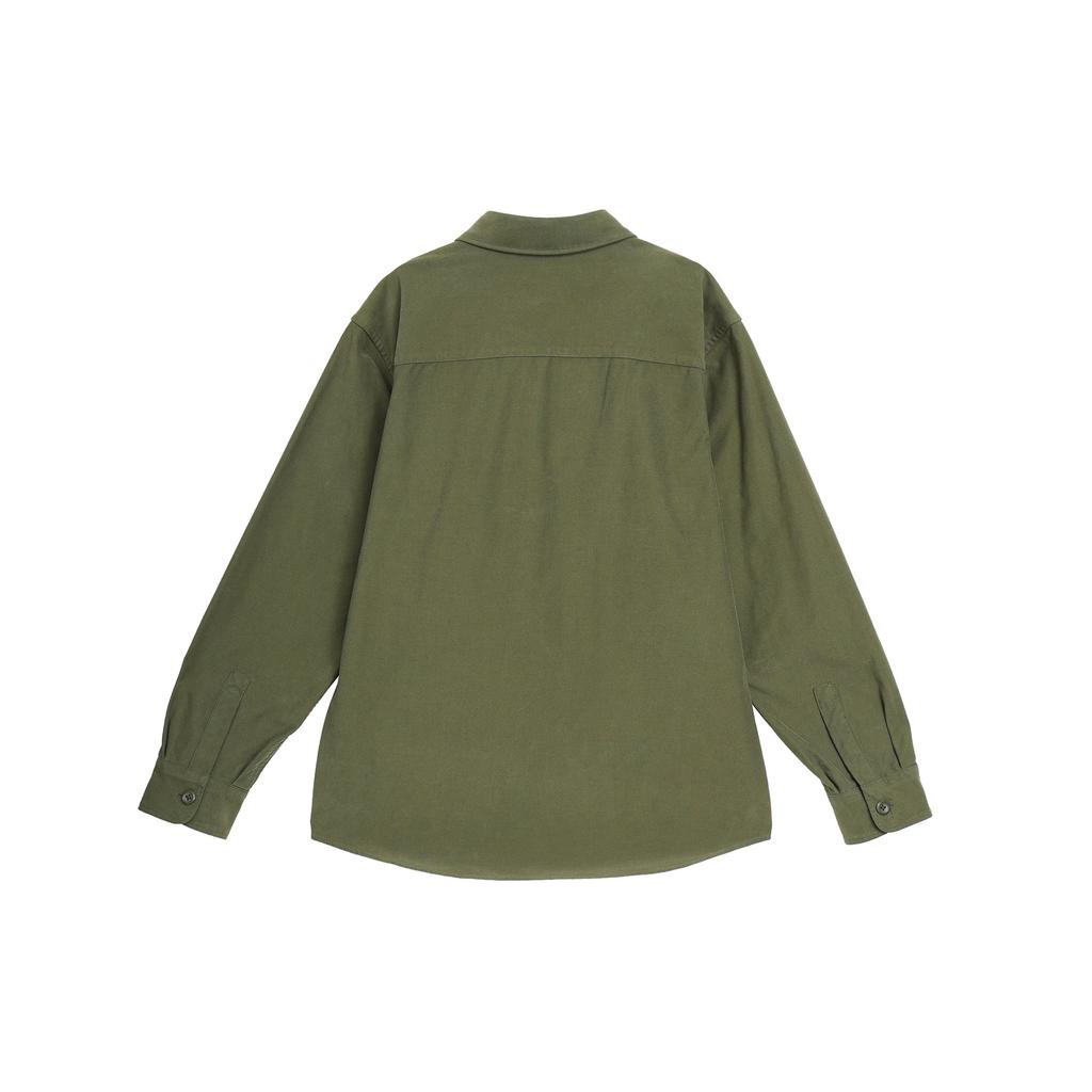 UNIQLO Solid Color Loose Fit Lightweight Work Shirt Unisex shirts Olive 462092-56