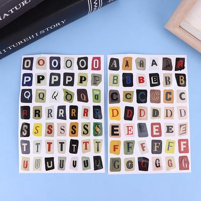 Nálepky s písmenami, číslami a symbolmi pre DIY Scrapbooking, denník a študentov (Dekoratívny základ pre koláž)