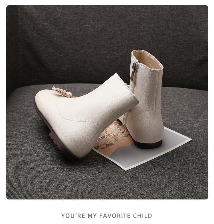 Genuine Leather Girls' Martin Boots - Autumn/Winter 2025 British Style Princess Short Boots.