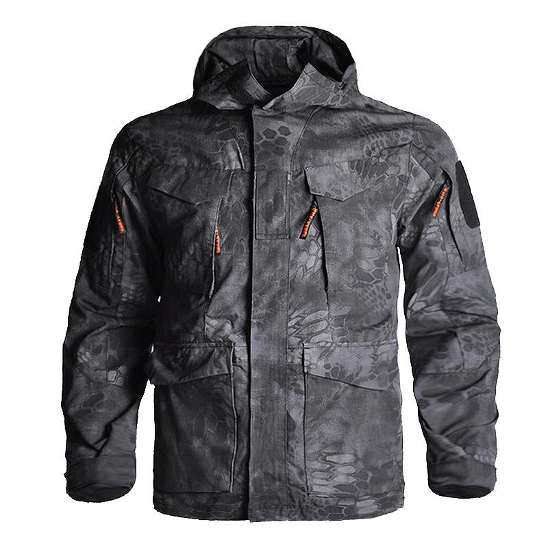 Hanye Men's M65 Tactical Windbreaker: Mid-Length Autumn/Winter Workwear Jacket