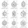 3pcs/Lot Stainless Steel Casting Sunburst Sun Moon Star Charms Pendant For DIY Necklace Bracelet Earrings Jewelry Accessories
