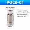 Yadake Pneumatic Tube Quick Connect Fitting with Male Thread (POC/BPOC-4/6/8/10/12-M5-1-2)