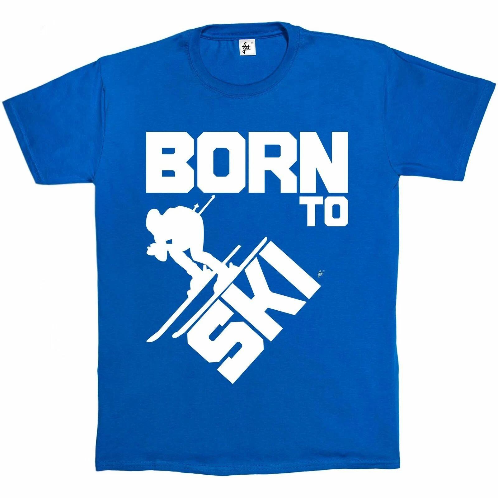 Born To Ski - Skier Skies Fast Mens T-Shirt XXXXL