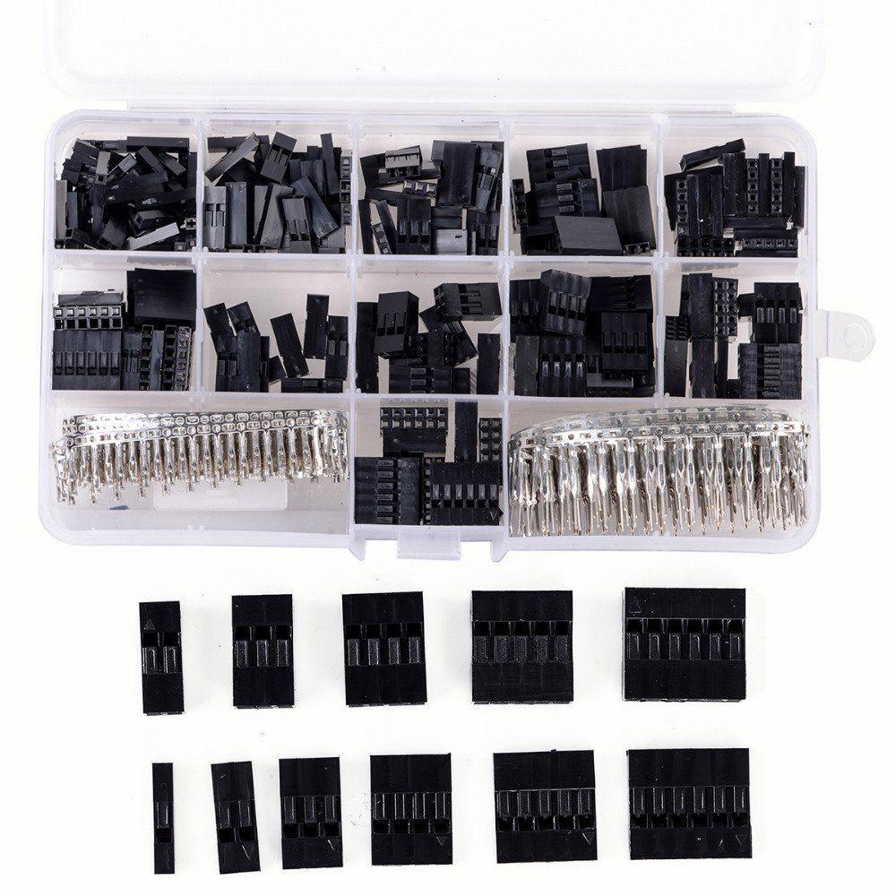 620Pcs Wire For Jumper Pin Header Connector Kit Housing M/F Crimp Pins Tools