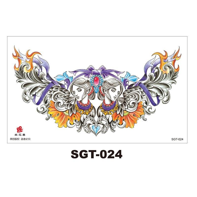 Chest Large Pattern Chest Sticker Male And Female Simulation Disposable Flower Body English Faucet Plain Flower Tattoo Sticker
