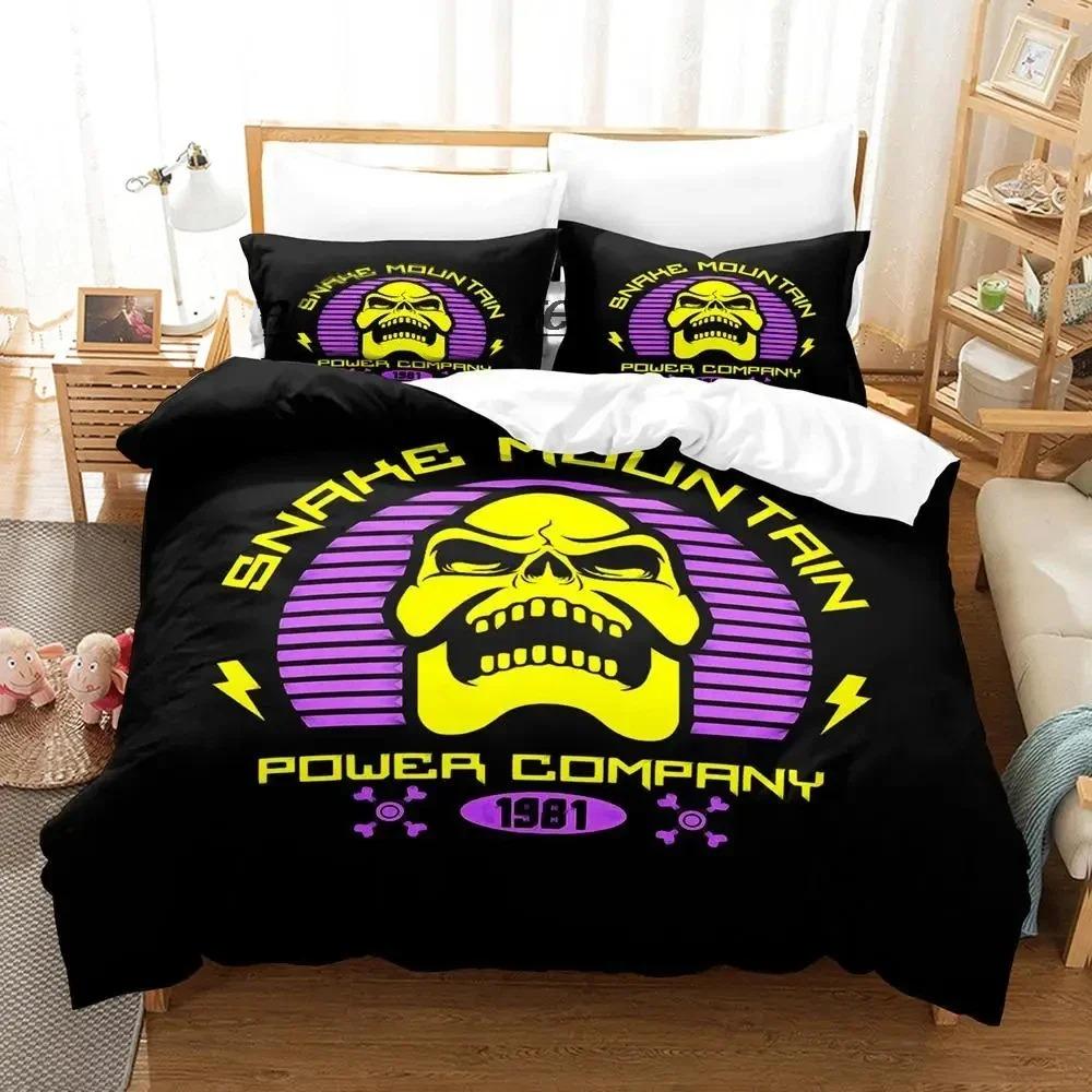 New 3D Skull Skeletor Bedding Set Single Twin Full Queen King Size Aldult Duvetcover Sets For Boys Bedroom Anime Bed Sheet Set