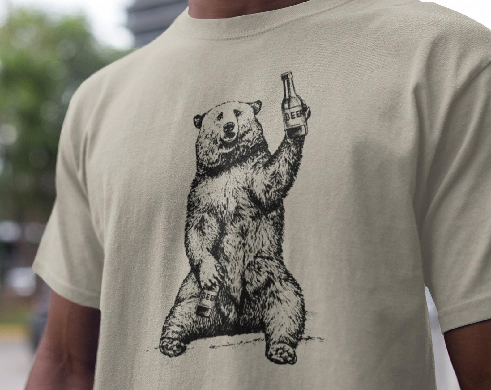 Bear Drinking Bear Shirt, Craft Beer Lover Gift, Bear Beer Shirt, Funny Grizzly Shirts, Funny Camping Shirt, Cool Drinking Alcohol Humor Tee 3XL