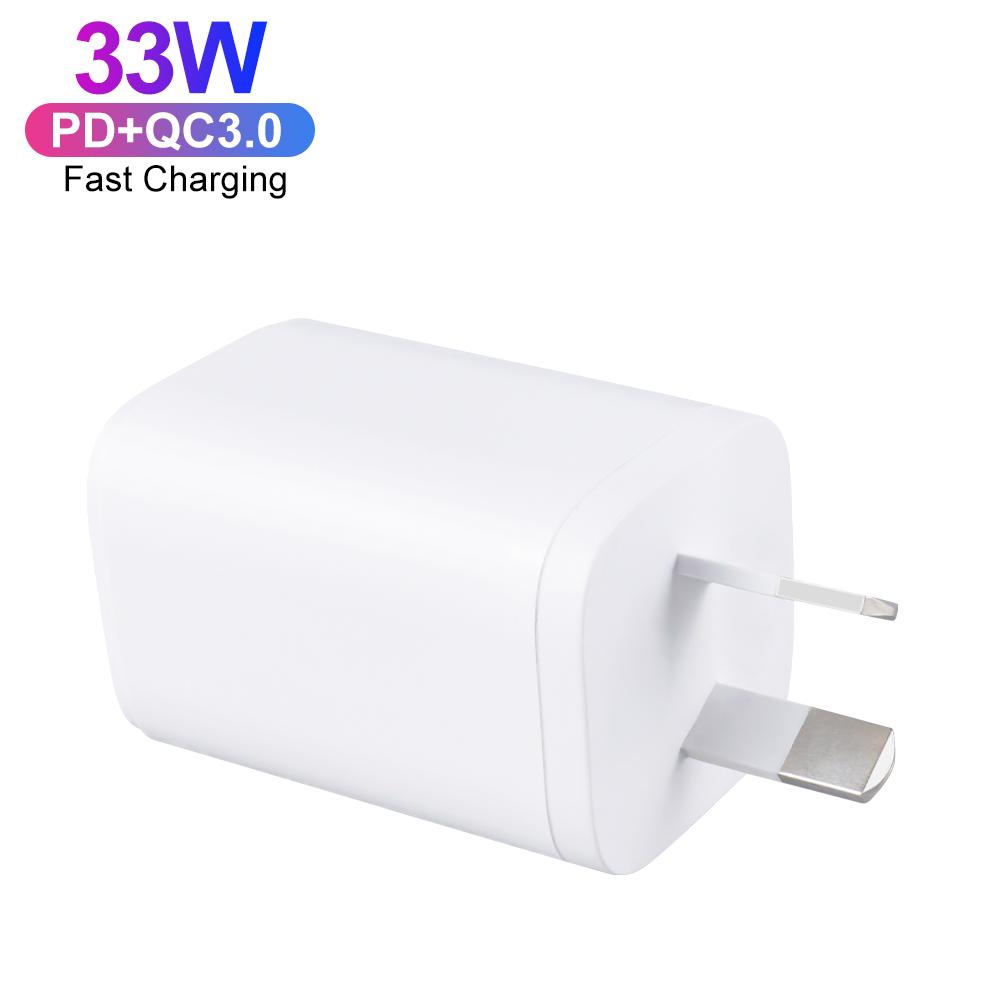 Neues AU-Ladegerät 33W Schnellladegerät USB-C Einzel-USB C Typ C 33W Mini Gan Schnellladeadapter für iPhone Xiaomi Vivo Oppo