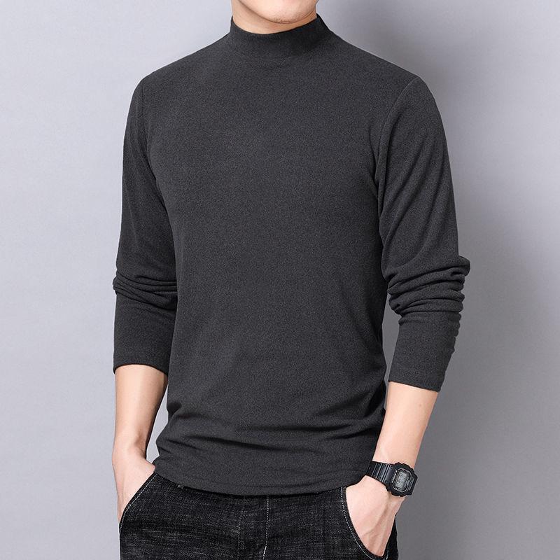 Men's Double-Sided German Velvet Long-Sleeve High-Collar Thermal Tee