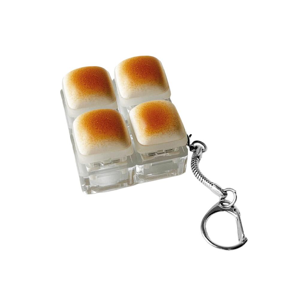 Bread Keycap Stress Relief Clicker Keychain Mini Mechanical Keyboard Button Keyring Pendant Decompress Fingertip Keyring
