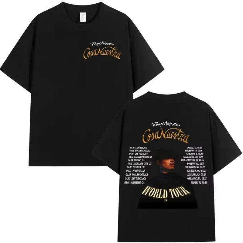 Singer Rauw Alejandro Cosa Nuestra Tshirt Unisexs Wounisex Vintage Fashion Short Sleeve Tshirt Casual Oversized Tshirts