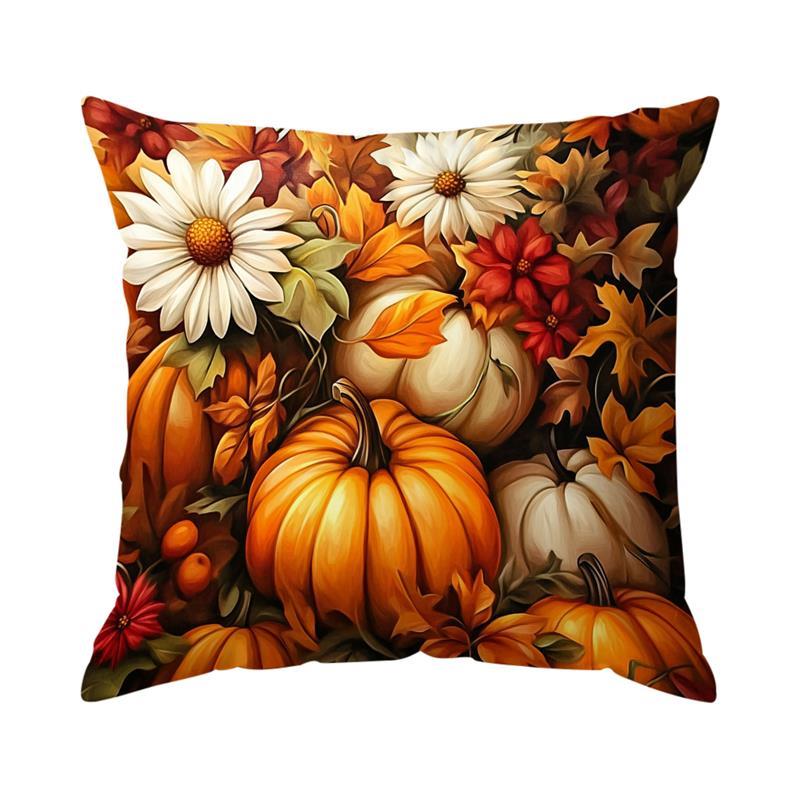 Autumn Pumpkin Cushions Pillowcase Printed Polyester 45x45cm Throw Pillow Cover Decorative Sofa Cushion Pillowslip Home Decor