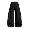 American Retro Big Pocket Overalls Men's and Women's Trendy Brand Ruffian Handsome High Street Design Sense Straight Casual Scimitar Wide-leg Pants