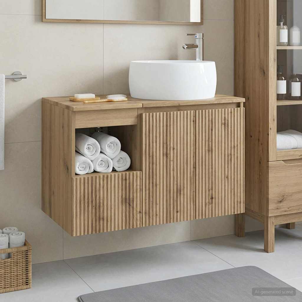 Bathroom Furniture Set 2 Pieces Artisan Oak Engineered Wood