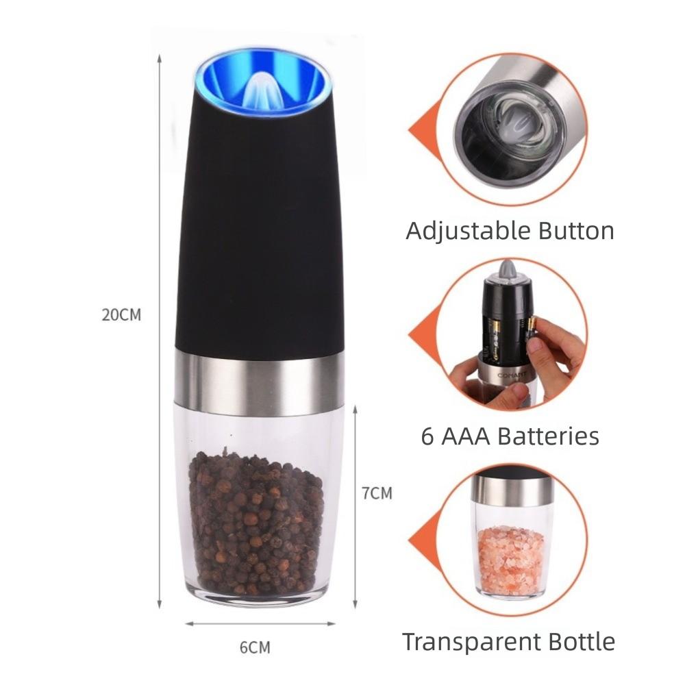 2 Pack Gravity Sensor Automatic Grinder Electric Grinding Machine New Pepper Grinder Kitchenware