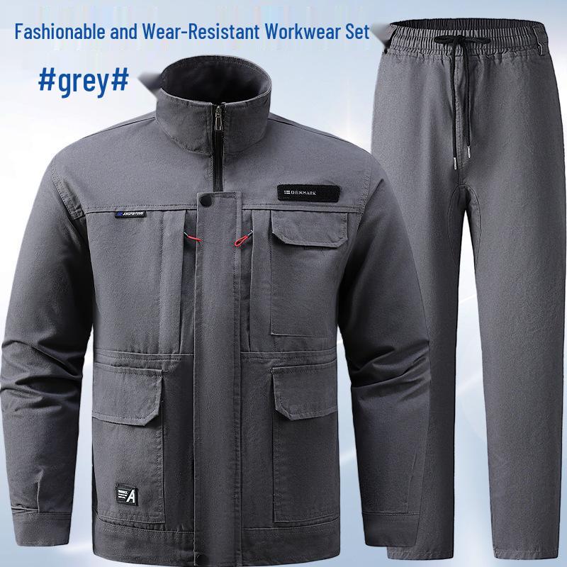 Spring & Autumn Men s and Women s Durable Pure Cotton Workwear Set: Heavy-Duty Welder and Construction Site Attire 165 (100-110 lbs)