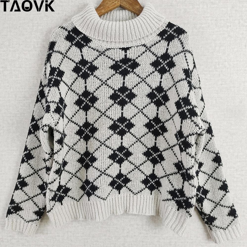 

TAOVK Осень-зима Женская водолазка свитер свободный элегантный теплый вязаный пуловер модные цветные топы трикотажный джемпер S абрикосовый