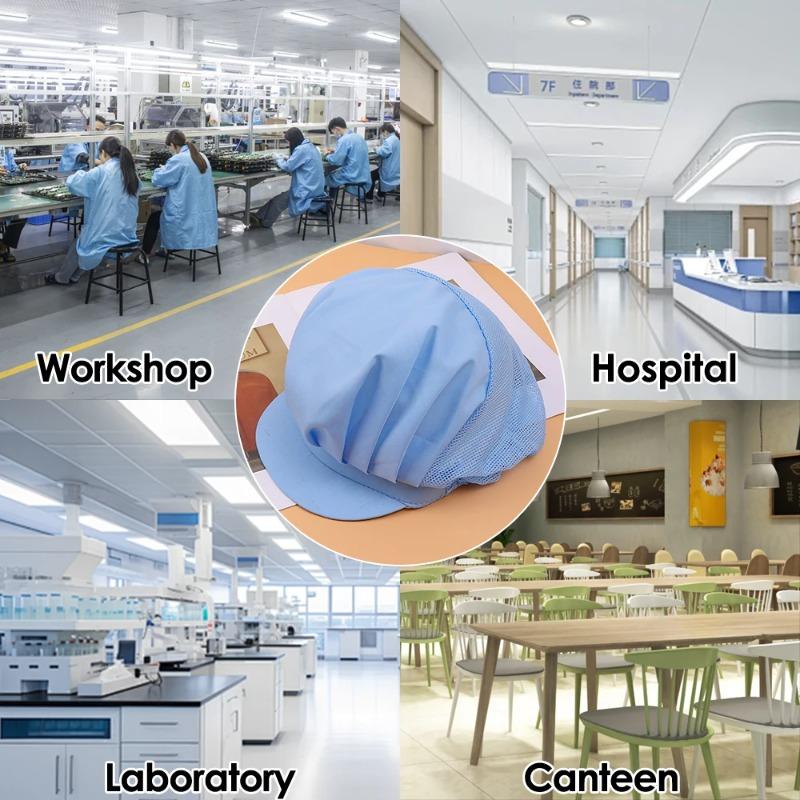 2026 Solid Breathable Work Dust Cap for Women Men Adjustable Cooking Chef Caps Food Service Hair Nets Chic Hat Work Accessories