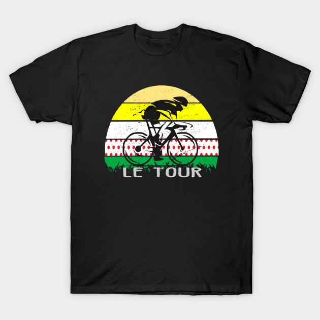 

Men Black Print T-shirt Le Tour Francia Colores Tdf No-Cut Transfer Paper Print Cotton Tshirt 4XL чорний