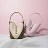 New color matching cowhide shoulder bag niche texture bag popular messenger bag genuine leather hand carry bucket bag commuter bag