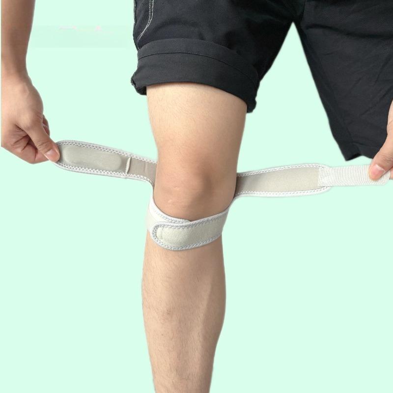 Patella Knee Support Brace Adjustable Double Silicone Sports Protector for Basketball Running Fitness