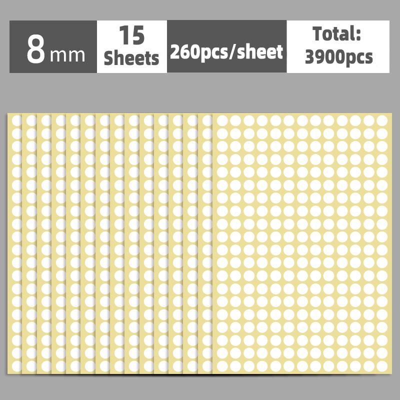 6mm-100mm Self Adhesive Dot Label Stickers 15 Sheets Multi Color and Size Round Stickers for Food Containers/Scrapbook/Packaging