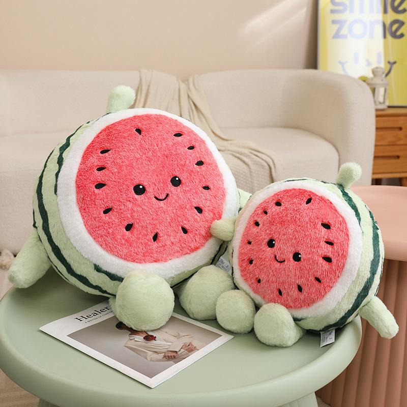 Cute Watermelon Plush Toy Doll Running Watermelon Fruit Doll Sofa Decorative Throw Pillow Girl Gift