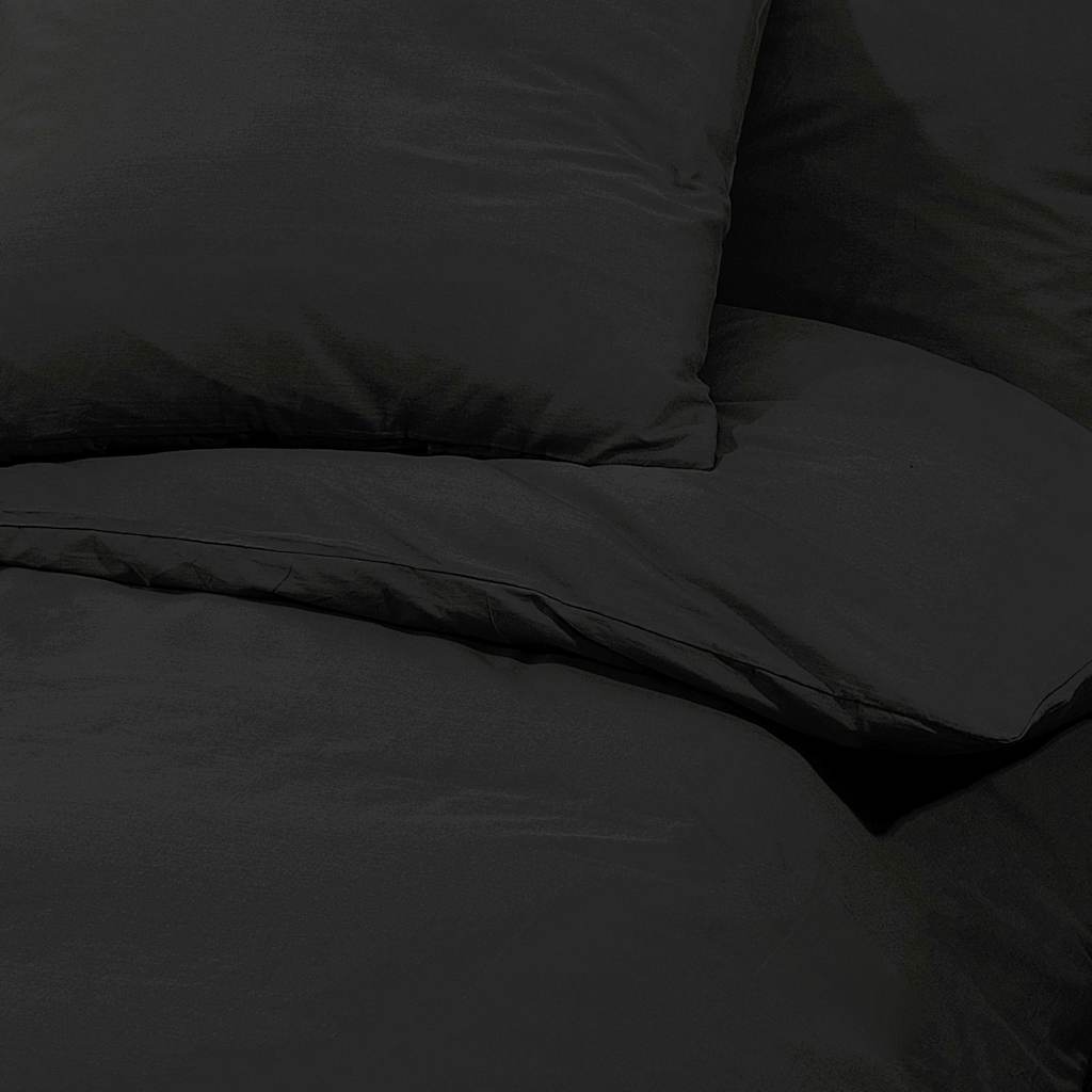 Vidaxl Zestaw Pościeli, Czarny, 200X200 Cm, Lekka Mikrofibra