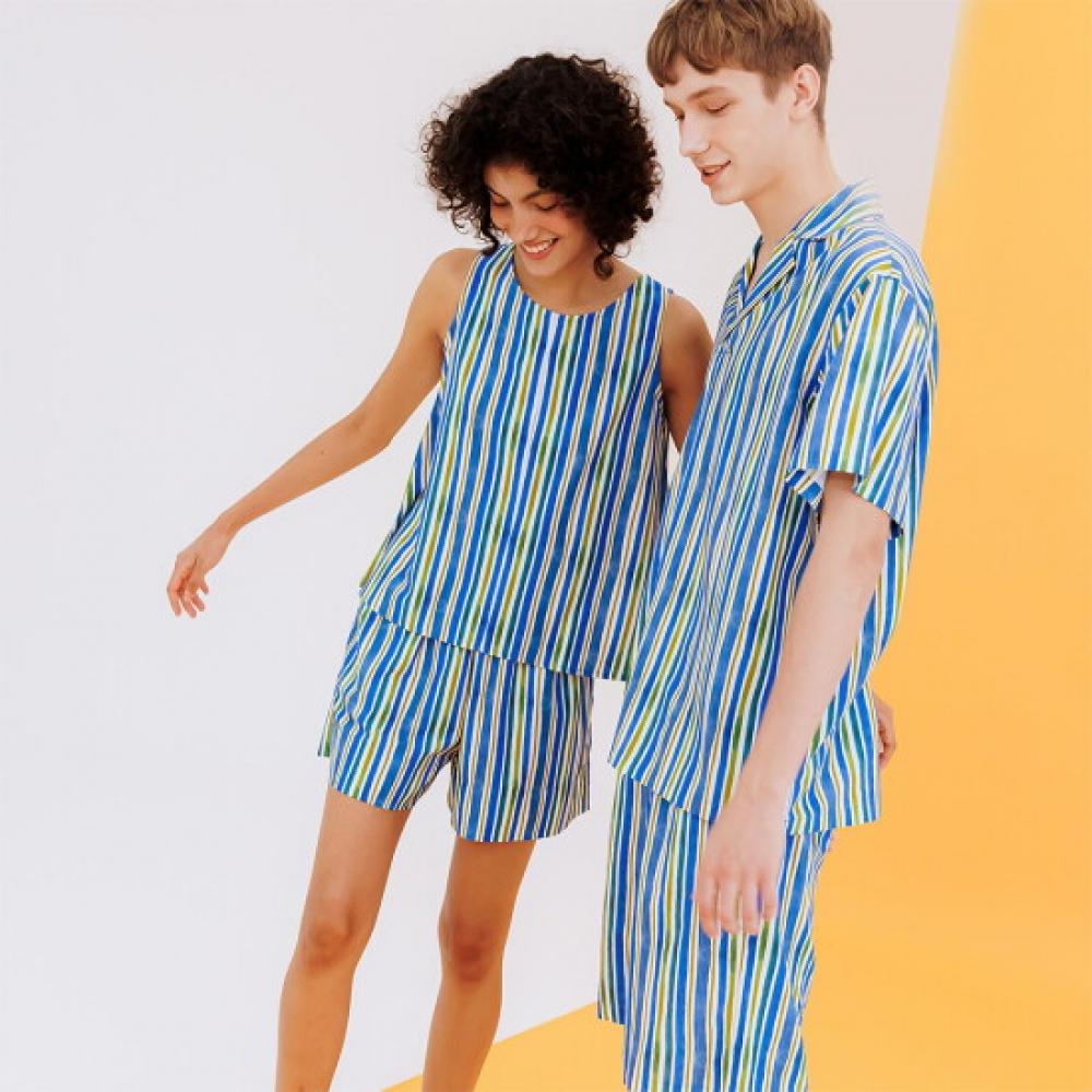 Sunday Lounge Women Ocean Stripe Sleeveless Set Swkfast0045